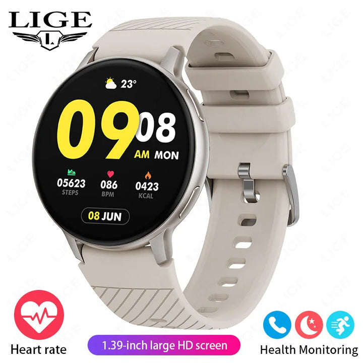 LIGE Fashion Smartwatch For Men Women Bluetooth Call Waterproof Sports Fitness Watches Blood Oxygen Healthy Women Smartwatch Man