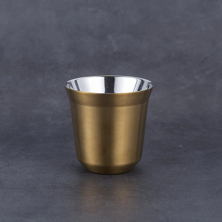 304 Stainless Steel Double-layer Coffee Cups, Insulated Tea and Water Cups, Beer Cups, Capsule Coffee Cups