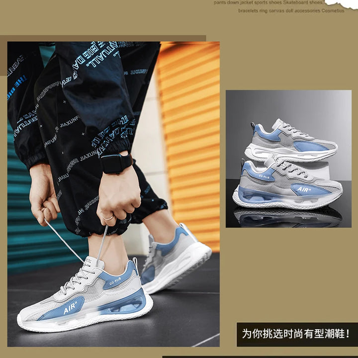 Leather Men's Shoes Fashion Korean Version Trendy Casual  Breathable Cushioning Sports Vulcanized  Men Shoes