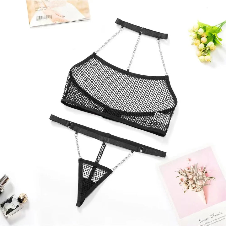 Transparent Sexy Lingerie For Women Hot Erotic Underwear Lingerie Set  Lace Hollow Out Lingerie Set Bodysuit Lingerie Babydolls