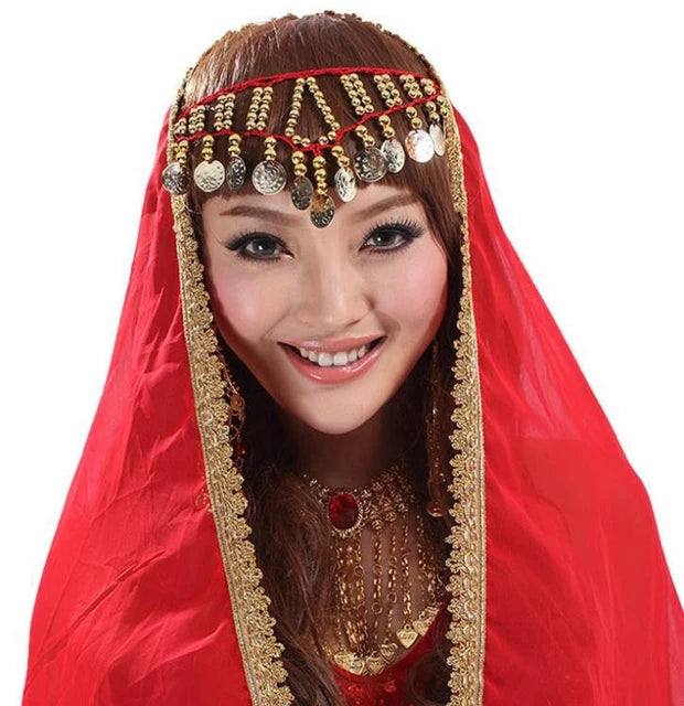 Women's Belly Dancing Accessories Coin Head chain Decoration Belly Dance India Headwear Scarf Headpiece Costumes