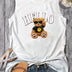 Women's Christmas Day long sleeved T-shirt &Summer Casual Loose Size  BEAR cartoon Print Round Neck Sleeveless Tank Top T-shirt