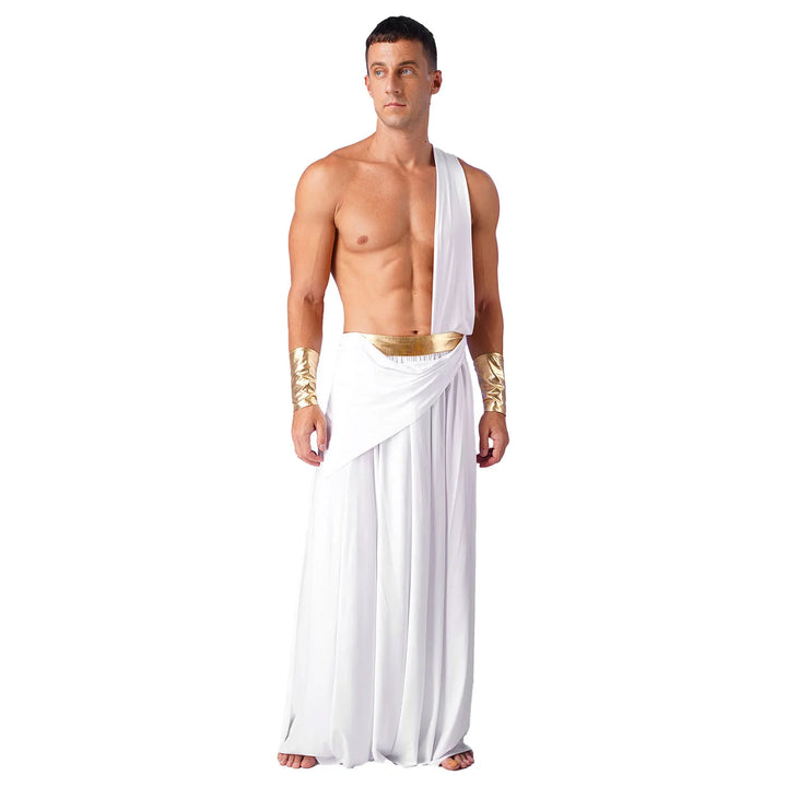 Men Ancient Greek God Costumes Roman Gladiator Halloween Cosplay Medieval Knight Warrior Role Play Outfits for Carnival Party