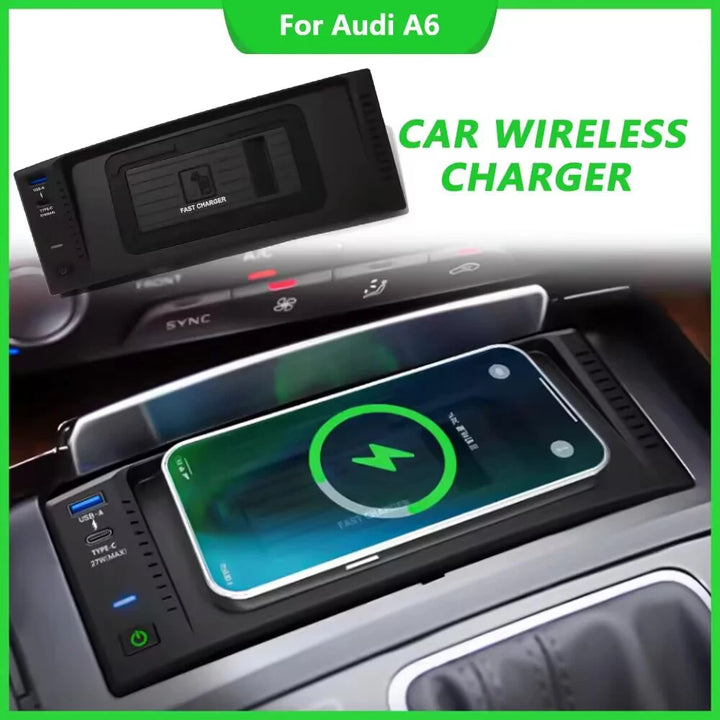 Car wireless charger for Audi A6 C7 A7 S6 RS6 S7 RS7 2011-2018 phone fast charging pad mobile holder charge accessories interior