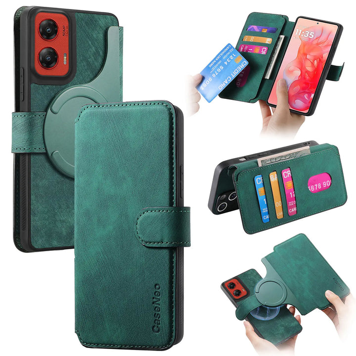 Leather flip magnetic suction detachable Back Cover For Motorola Moto G Stylus 5G (2024) 6.7 "Card slot wallet shockproof Case