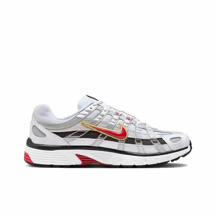 NIKE P-6000 Metallic Silver PRM NA Men's Sports Shoes Training Low Top Breathable Plaid Lightweight Running Shoes Casual Shoes