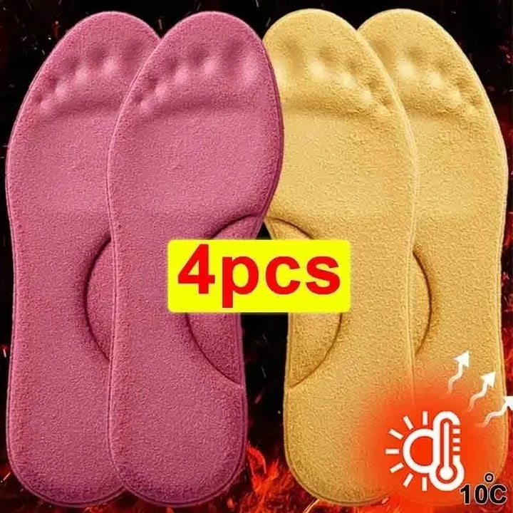 2/4pcs Winter Self Heating Insoles Foot Thermal Thicken Non Slip Insole Memory Foam Shoe Pads Warm Sport Shoes Inserts Women Men