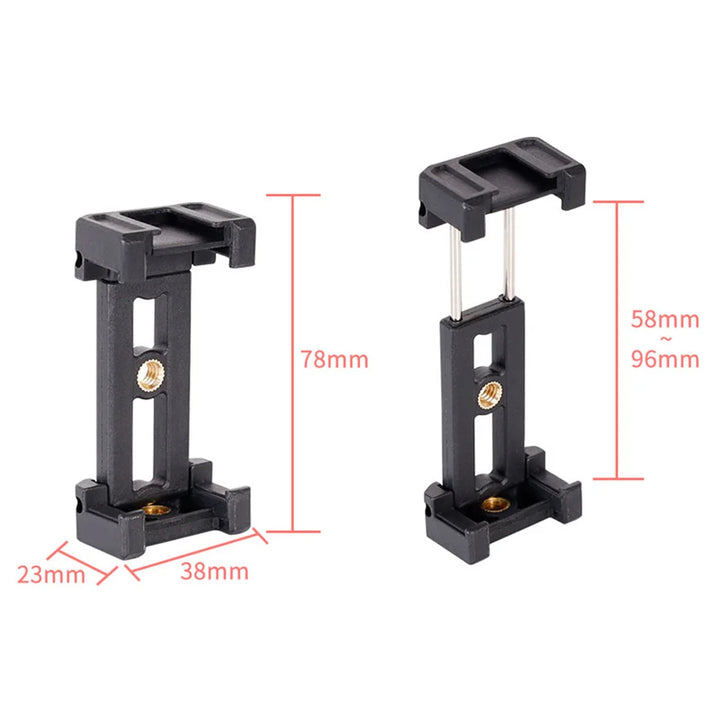 U Clip Phone Holder Extendable 62-87mm Width Clamp Cold Shoe Mount 1/4" ARRI for iphone Camera Cage Phone Stand Tripod Bracket