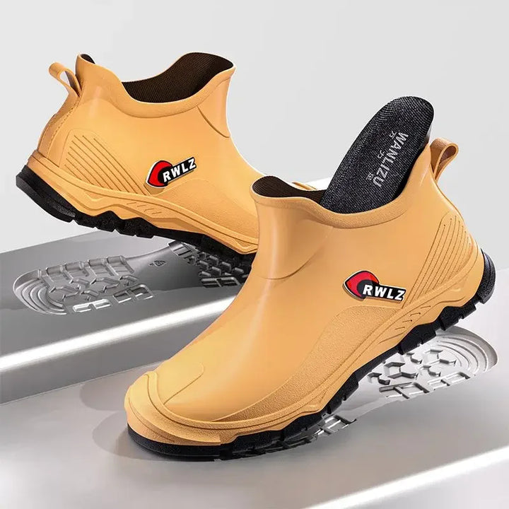 Rain Boots for Men Fashionable All-season Non-slip Waterproof Rubber Shoes for Fishing Work, Car Wash Wear-resistant Water Boots