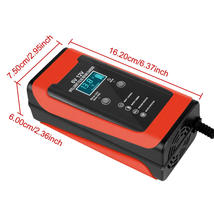 6V 12V 6A Car Battery Chargers 110-220V US EU Plug Intelligent Pulse Repair For Lead Acid Batteries Motorcycle Charger S1 12V/2A