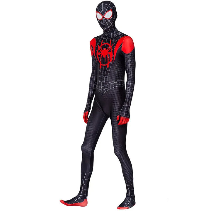 Spiderman Cosplay Fantasy Costumes Jumpsuit For Boys Girls Spider Man Miles Morales Superhero Halloween Carnival Zentai Bodysuit