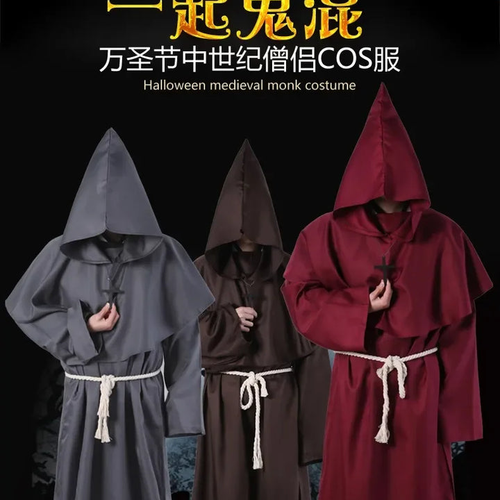 New Halloween Men Medieval Monk Robes Monk Costumes Wizard Costumes Priest Costumes Cosplay Costumes