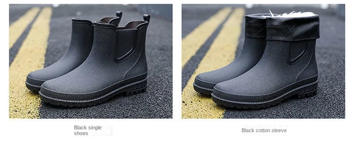 New ，outdoor ，rain boots men's fashionable waterproof shoes men's waterproof boots thick-soled fishing rubber shoes four seasons