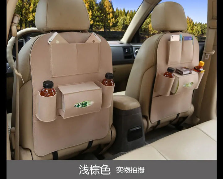 Universal Car Back Seat Storage Bag Organizer Trunk Elastic Felt Storage Bag 6 Pockets Organizer Hanging Car Accessories 40*56CM