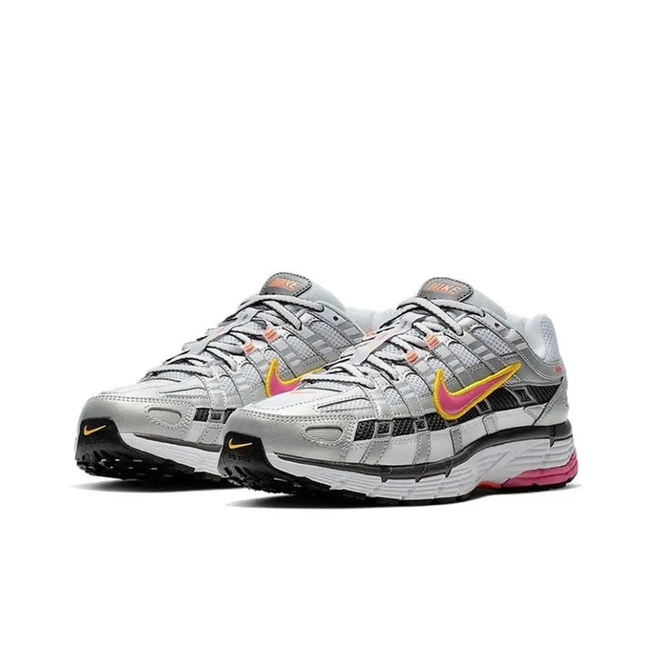 NIKE P-6000 Metallic Silver PRM NA Men's Sports Shoes Training Low Top Breathable Plaid Lightweight Running Shoes Casual Shoes