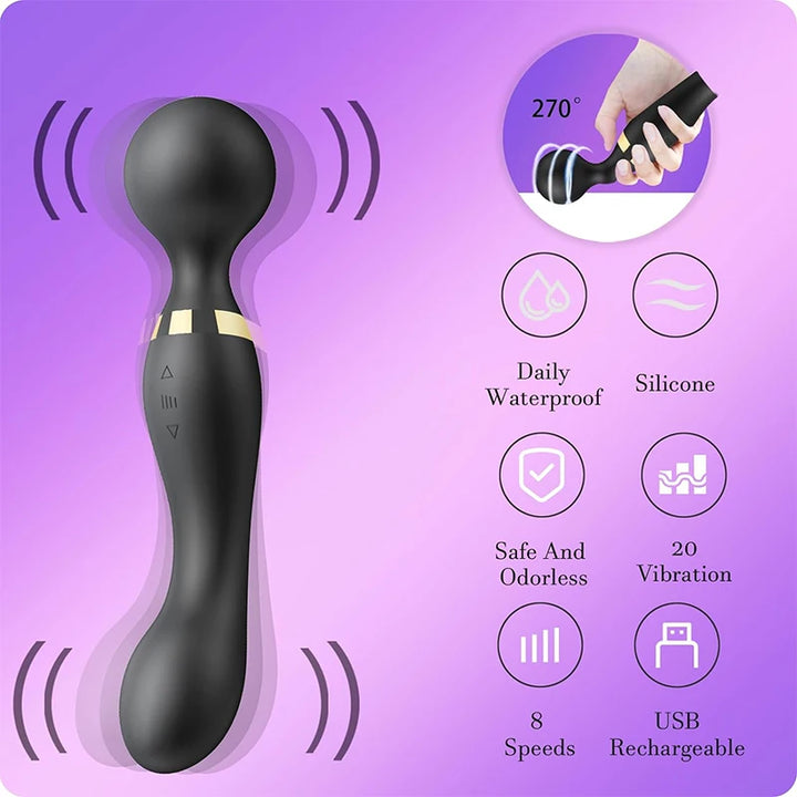 Mini Massager 20 Modes 8 Vibration For Relieving Muscle Tension In The Back Neck Shoulders Legs And Feet Deep Tissue Massage