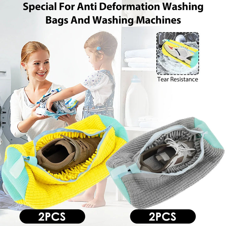 Washing Shoes Bag Reusable Shoes Laundry Bag with Zipper for Sneakers Running Shoes Remove Dirt Anti-deformation NEW