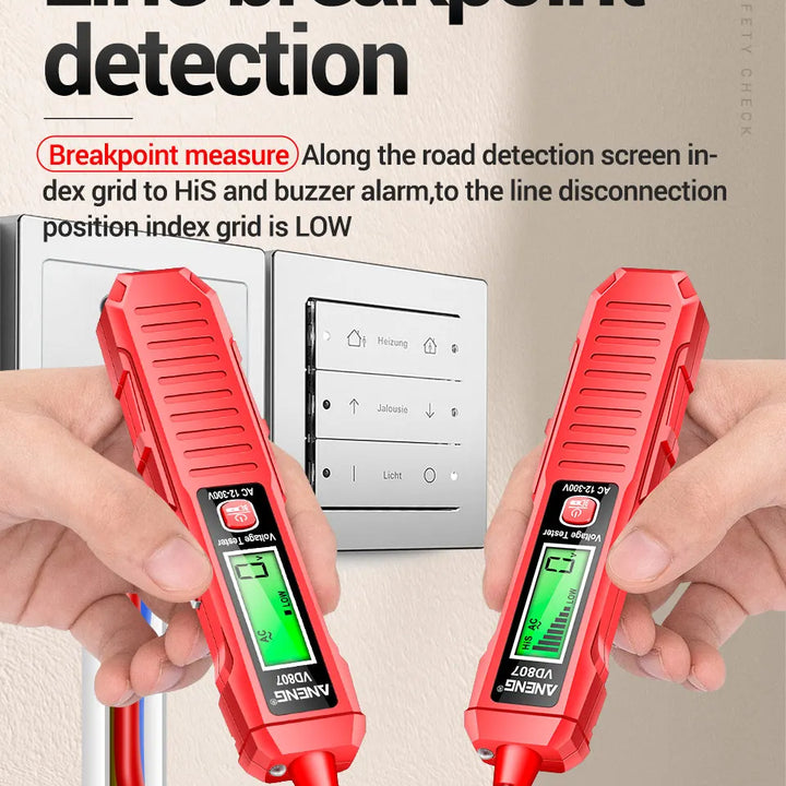 ANENG VD807 One-word Induction Portable 50/60Hz Smart Electric Pen Tester NCV Sensor AC 12-300V Non-contact Wire Detector Tools