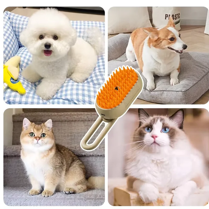 3-in-1 Dog Hair Brush Cat Hair Brush Electric Pet Cleaning Brush Steam Spray Brush Massage Hair Removal Comb anti-Tangle Brush