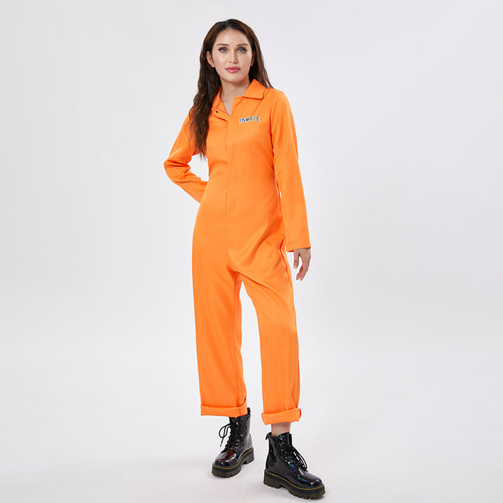 Unisex Jail Women Mens Toddlers Prisoner Jumpsuit Orange Prisoner Jumpsuit Halloween Costume Jail Criminal Prisoner Costume