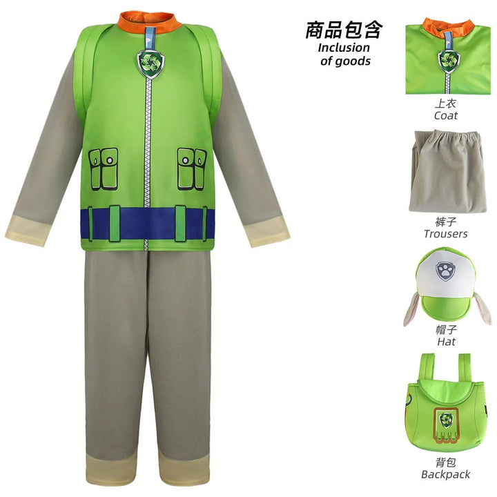 Halloween Boys Girls Rocky Rubble Skye Marshall Zuma Chase Cosplay Costumes Kids Children Birthday Party Gift Fancy Dress Up