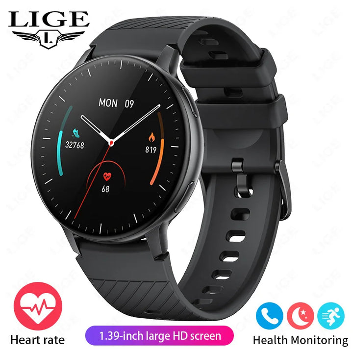 LIGE Fashion Smartwatch For Men Women Bluetooth Call Waterproof Sports Fitness Watches Blood Oxygen Healthy Women Smartwatch Man