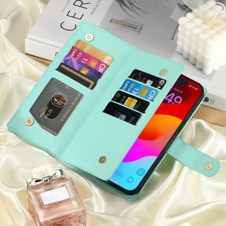 Zipper Leather Flip Case for Xiaomi Poco X6 Pro 5G Luxury Cover Mi Phone Poco F6 M6 Pro X 6 F 4G Magnet Book Funda Crossbody Bag