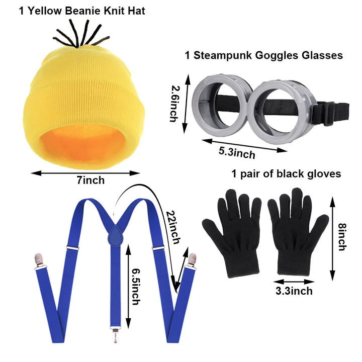 Minion Costume For Adults Costume Minion Goggles And Hat Outfit Cosplay Accessories For Fancy Dress Party Despicables Me costume