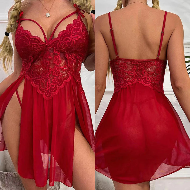 Sexy Lingerie Women Sleepwear Sexy Pajamas Lace Night Dress Erotic Costumes Exotic Apparel Transparent Female Underwear Babydoll