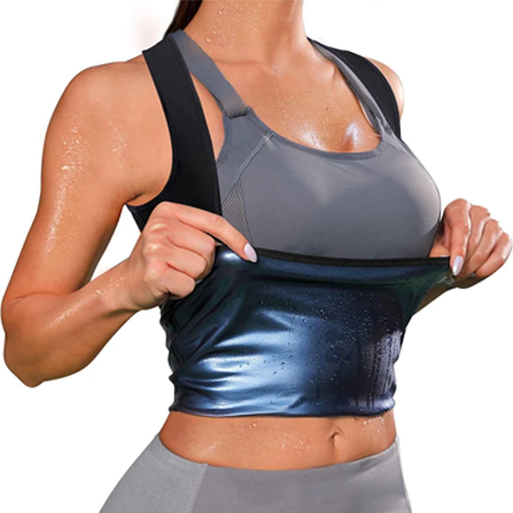 Women Sauna Tank Tops Sweat Body Shaper Vest Shapewear Waist Trainer Slimming Corset Fat Burner Gym Fitness Weight Loss Workout