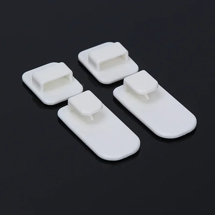 2 Pairs Sticky Hook Set for Air Conditioner TV Remote Control Strong Hanger Plastic Key Wall Racks Holder Home Organization