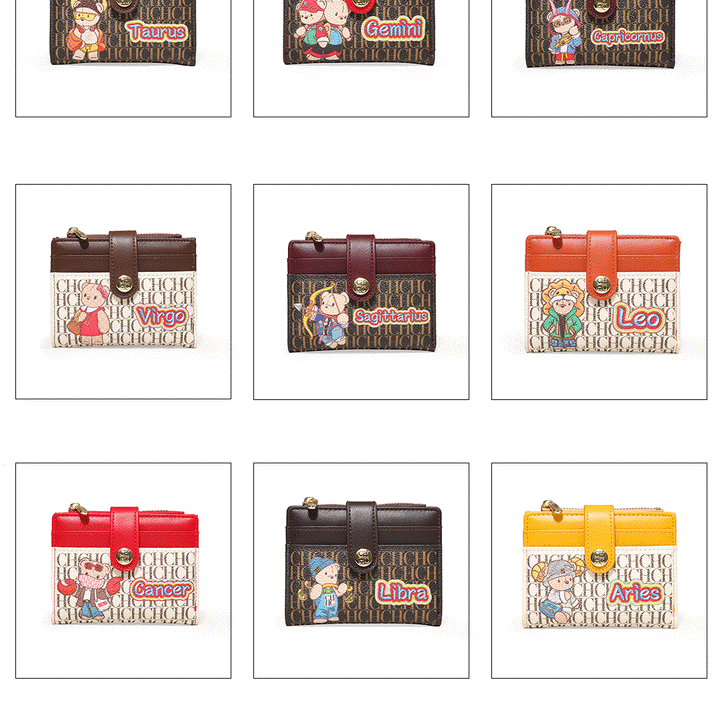 CH Women's Wallet Zodiac Animation Niche Design Premium Feeling Pattern Printing Design High Quality Fashion Ladies Coin Purse