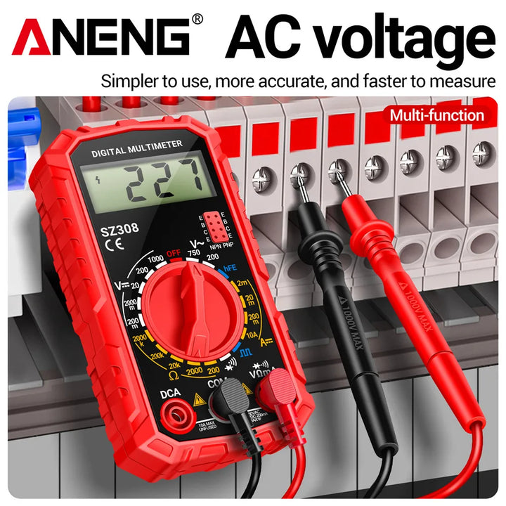 ANENG SZ308 Digital Multimeter Voltage Resistance Meter AC/DC Current Meter Electrician LCD Backlight Ohm Square Wave Test