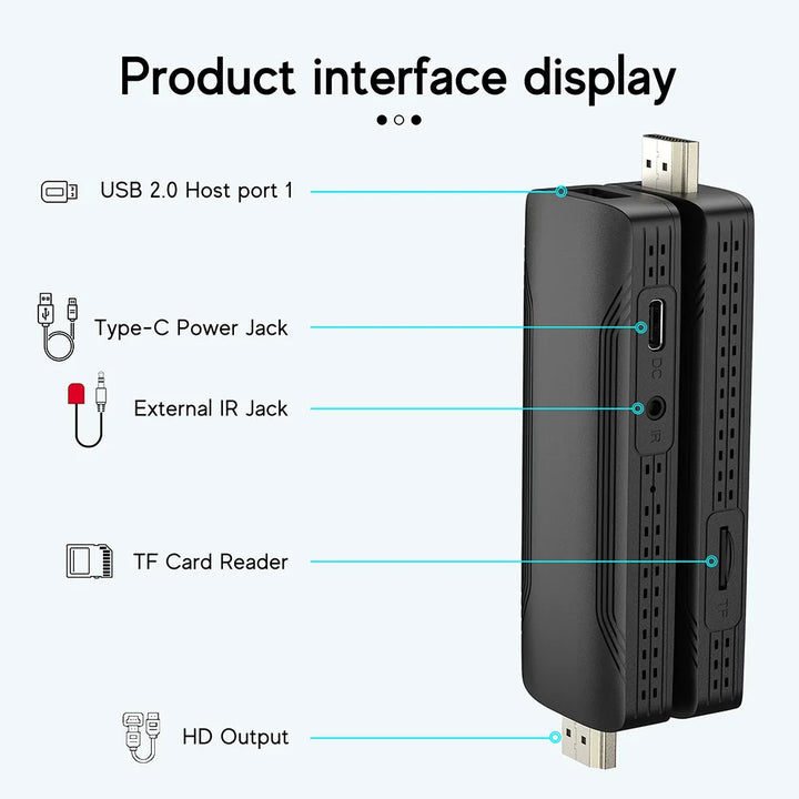 DQ03 Mini TV Stick Android 10 Quad Core ARM Cortex A53 2GB 16GB Support 4K H.265 2.4G&5.8G Wifi Streaming Smart TV Box 1GB 8GB