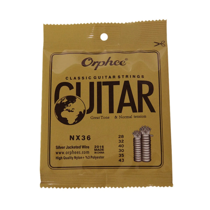 10 Sets Orphee NX36 Nylon Classical Guitar Strings Replacement (.028-.043) Nylon Core Silver Jacketed Wire Normal Tension