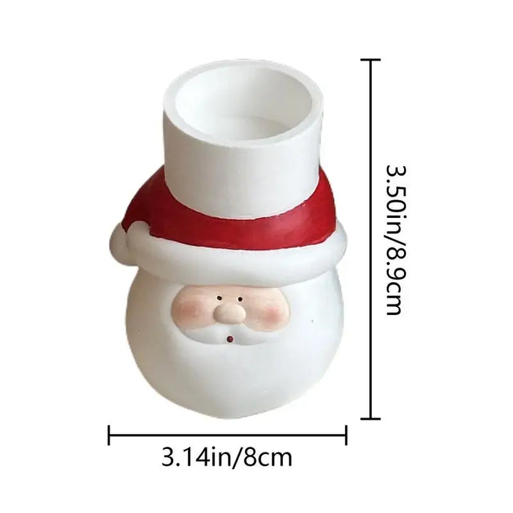 Santa Claus Tealight Holder Christmas Tealight Stand Plaster Candle Holder Home Seasonal Centerpiece Seasonal with 4 Tealight