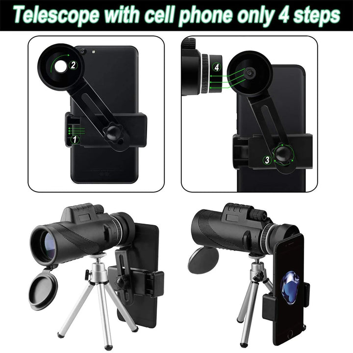 APEXEL 80X100 HD Monocular Telescope for iphone Zoom Phone Telescope with Tripod Clip for Outdoor Hunting Camping Bird Watching