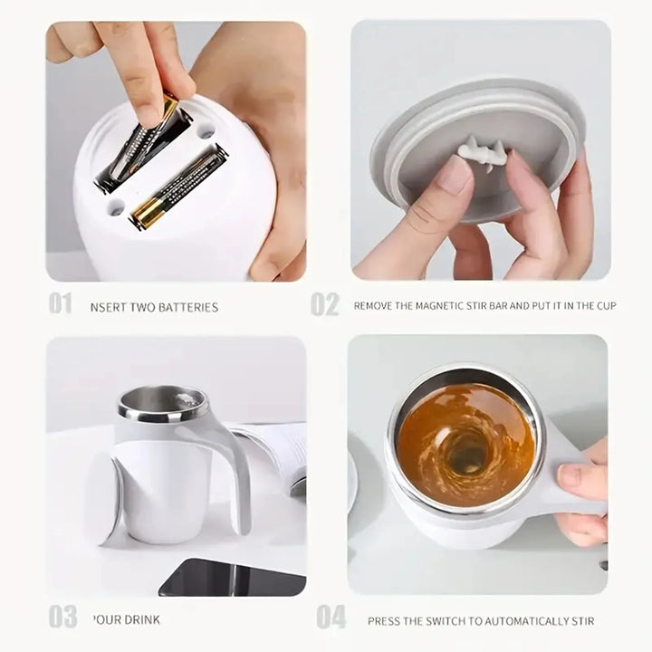 1PC intelligent mixing cup, large capacity lazy magnetic rotating cup, battery powered coffee cup, portable cup