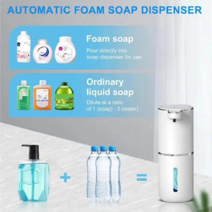 Automatic Soap Dispenser Touchless Foaming Soap Dispenser 380ml USB Rechargeable Electric 4 Level Adjustable Foam Soap Dispenser