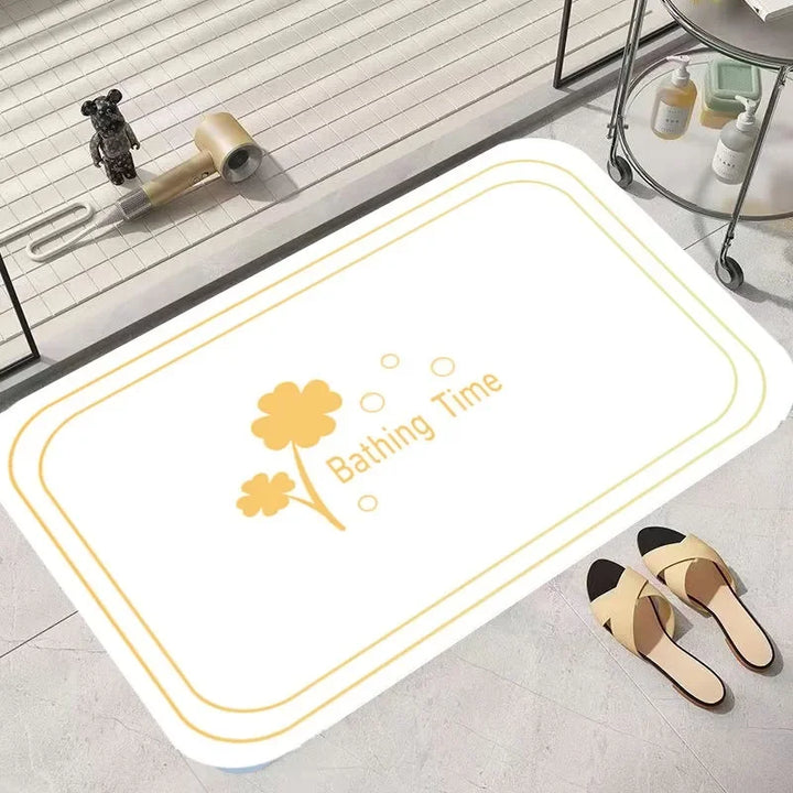 1 PC Four Leaf Clover Diatom Mud Quick Drying Floor Mat Household Toilet Anti-slip Door Mat Bathroom Door Absorbent Floor Mat