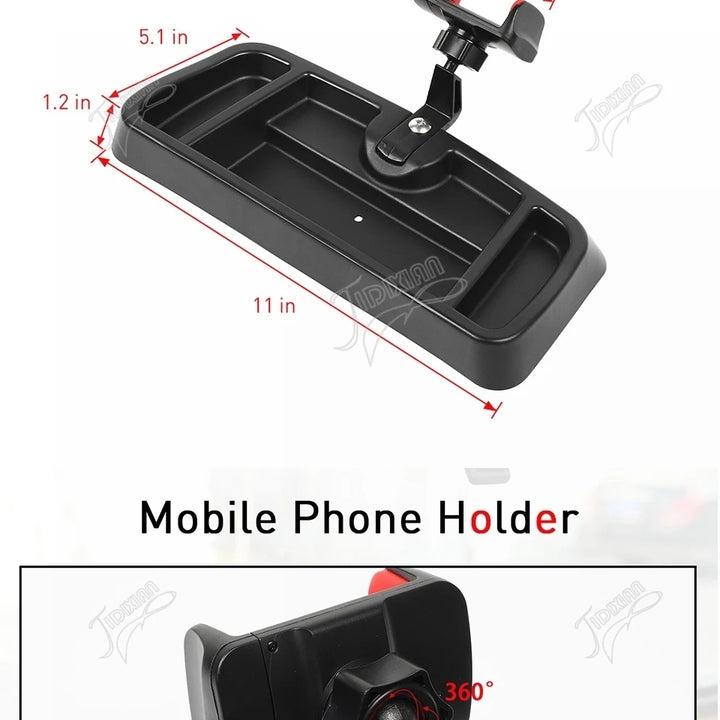 JIDIXIAN Car Center Console Storage Box Mobile Phone Holder Tablet Stand for Jeep Wrangler TJ 1997-2006 Interior Accessories