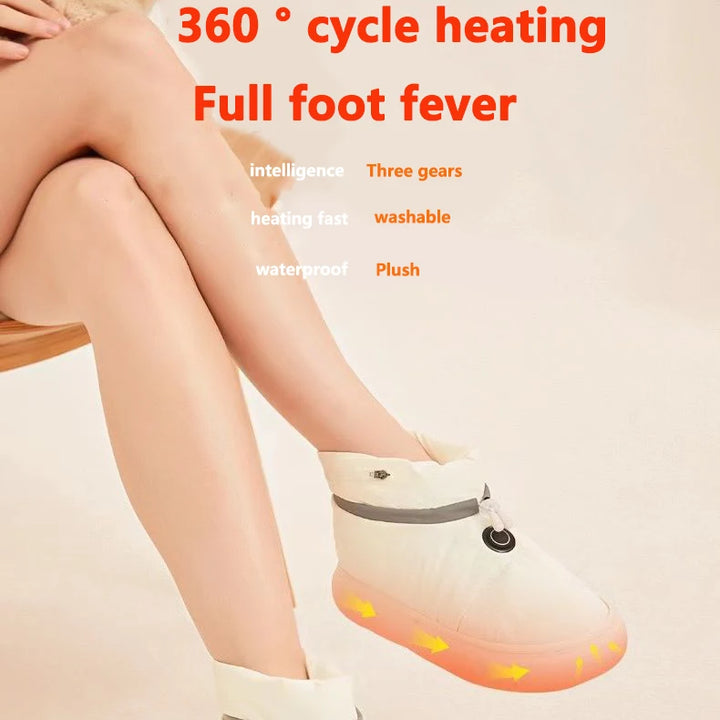 Heated Slippers Men women Non-SlipHeating Thermal shoes with 5000mAhRechargeable Battery keep Feet warmfor Wwomen office Home