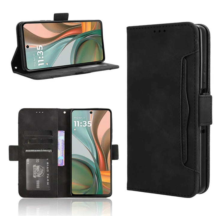 For Motorola Moto G75 5G Luxury leather wallet case Multi card slot for Moto G 75 G75 Magnetic phone case