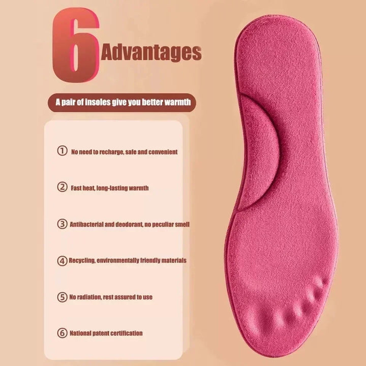 2/4pcs Winter Self Heating Insoles Foot Thermal Thicken Non Slip Insole Memory Foam Shoe Pads Warm Sport Shoes Inserts Women Men