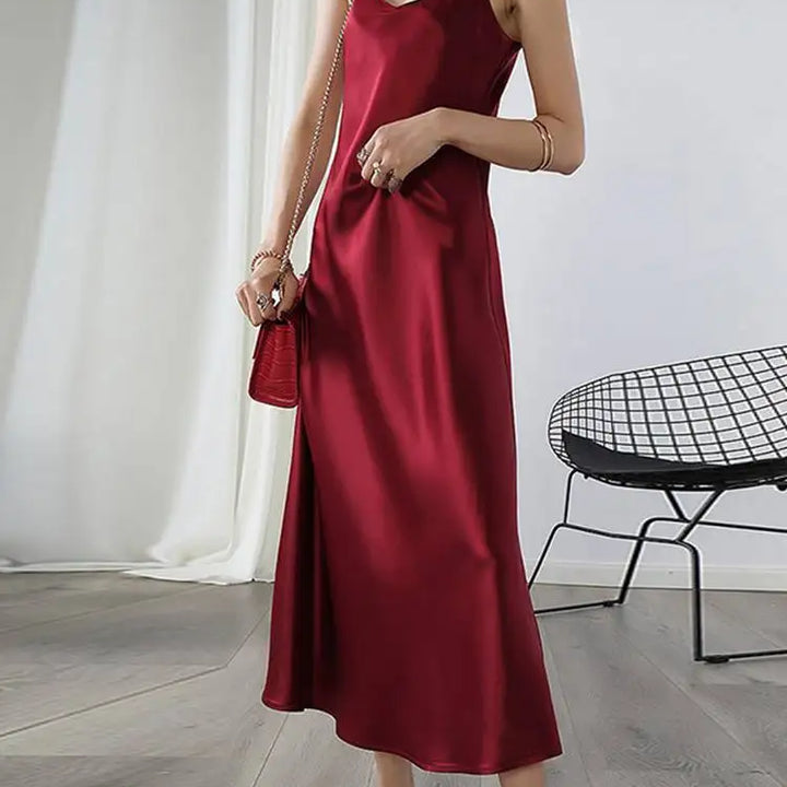 ZANZEA 2023 Stylish Party Dress Womens Summer Sundress Spaghetti Strap Split Maxi Vestidos Female V Neck Robe Oversize Dresses