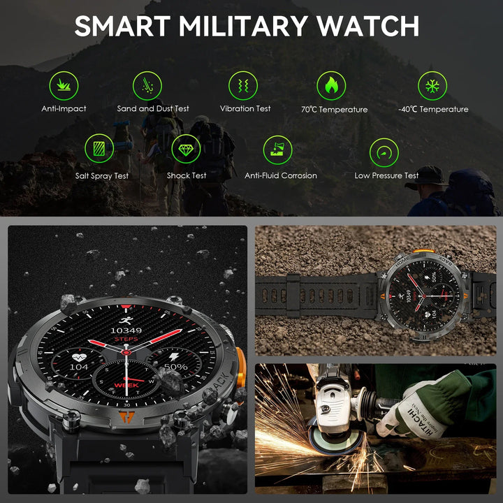 2024 New KE3 Bluetooth Call Smart Watch Men Full Touch Screen Health Monitor Clock with Flashlight Men SmartWatch