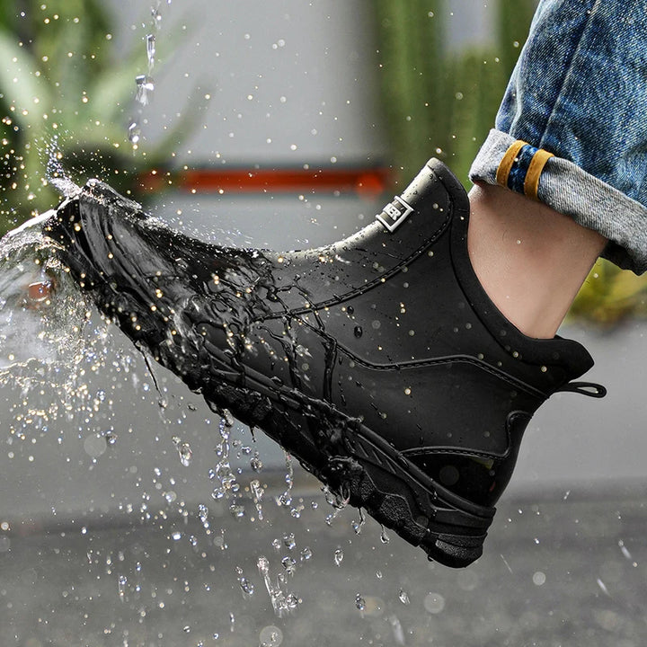 Summer Men's Ankle Rain Boots Outdoor Casual Men Hiking Fishing Water Shoes Non-slip Chef Work Boot Mans Waterproof Footwear