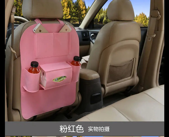 Universal Car Back Seat Storage Bag Organizer Trunk Elastic Felt Storage Bag 6 Pockets Organizer Hanging Car Accessories 40*56CM