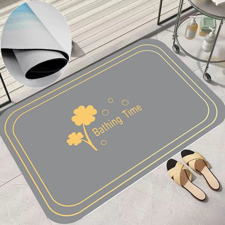 1 PC Four Leaf Clover Diatom Mud Quick Drying Floor Mat Household Toilet Anti-slip Door Mat Bathroom Door Absorbent Floor Mat