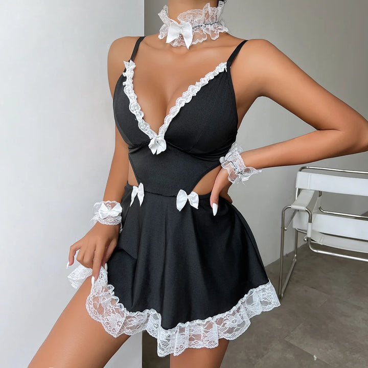 Sexy Cosplay Costumes Erotic Maid Dress Exotic Role Playing Lingerie Set Cosplay Costume Uniform Temptation Game Clothing